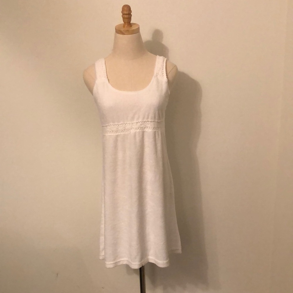 Terry cloth crochet detail dress